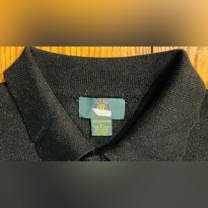 Club Room men’s black button down sweater, size large, 100% cashmere